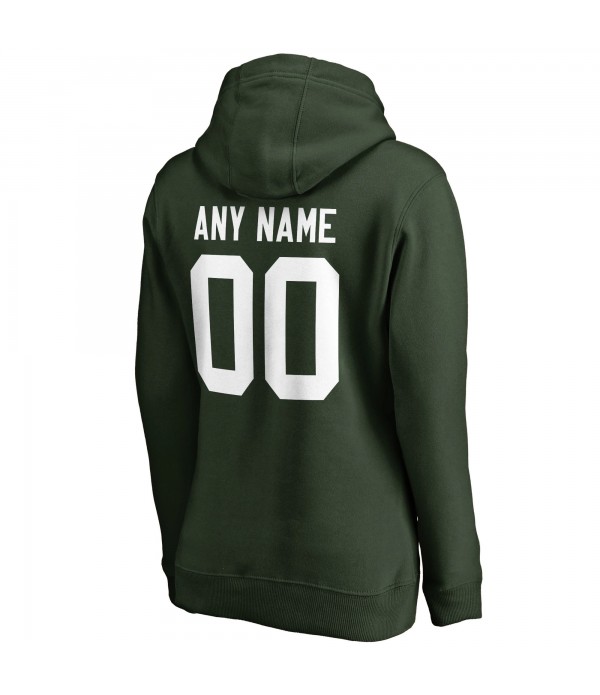 Women's Green Personalized Winning Streak V-Neck Pullover Hoodie