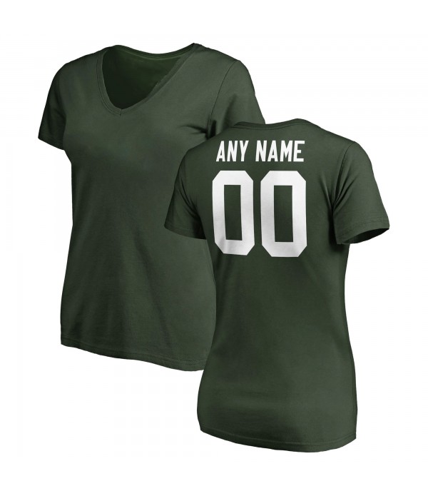 Women's Green Any Name & Number Logo Personali...