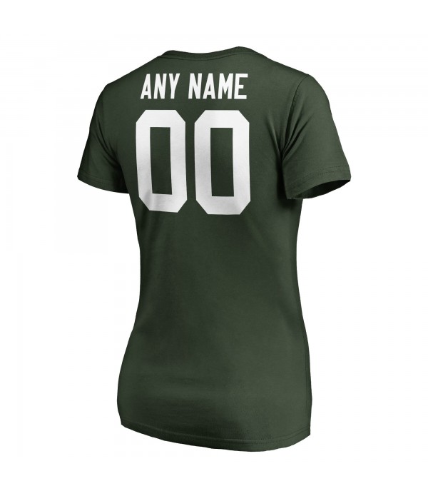 Women's Green Any Name & Number Logo Personalized T-Shirt