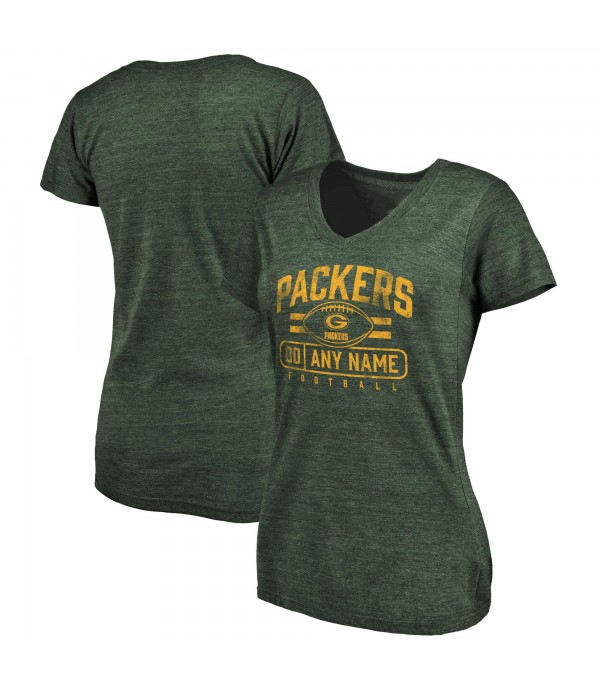 Women's Green Personalized Flanker Tri-Blend T-Shi...
