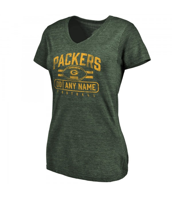 Women's Green Personalized Flanker Tri-Blend T-Shirt