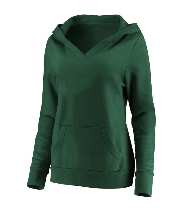 Women's Green Personalized Playmaker Long Sleeve V-Neck T-Shirt