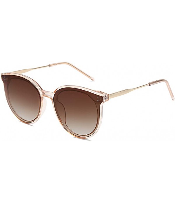 Round Sunglasses for Women Oversized Mirrored Glasses