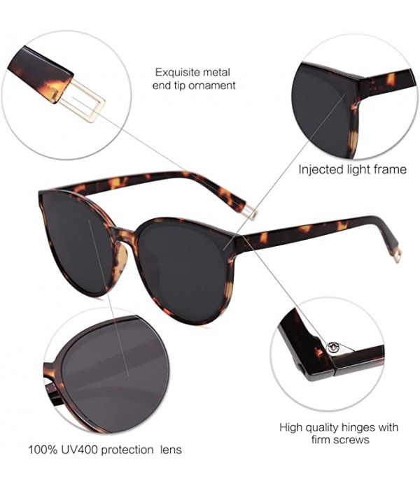 Fashion Round Sunglasses for Women Men Oversized Vintage Shades