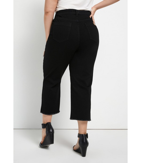 Betting on Buttons Cropped Jeans - Plus Size