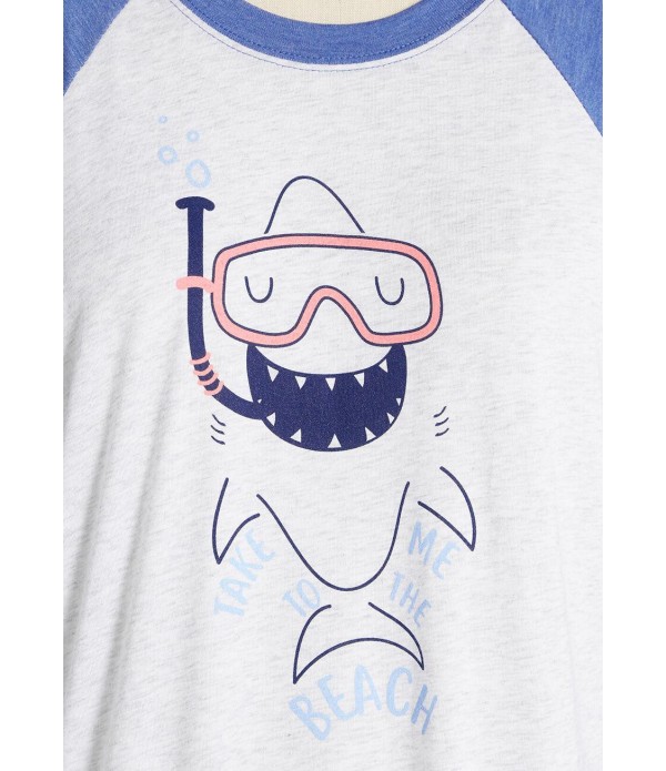 To the Beach Shark Graphic Raglan Tee