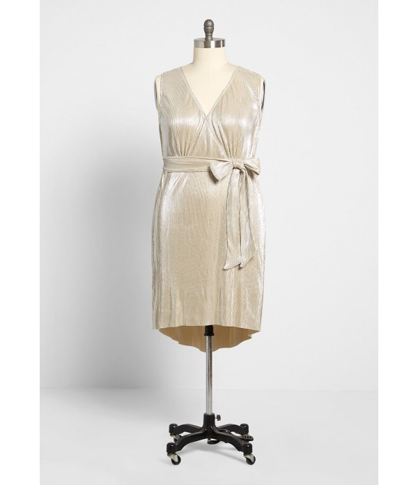 Greatest Glitz Faux-Wrap Dress - Plus Size