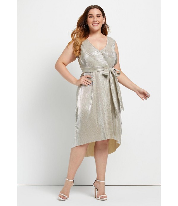 Greatest Glitz Faux-Wrap Dress - Plus Size