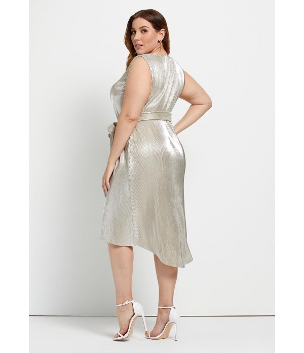 Greatest Glitz Faux-Wrap Dress - Plus Size