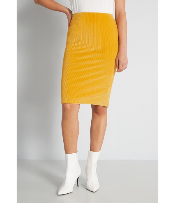 Courteous Corduroy Pencil Skirt