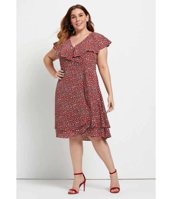 Sprout About Faux-Wrap Dress - Plus Size