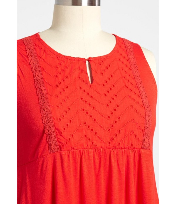ModCloth x Tea With Lemon Eyelet Bib Tunic - Plus Size