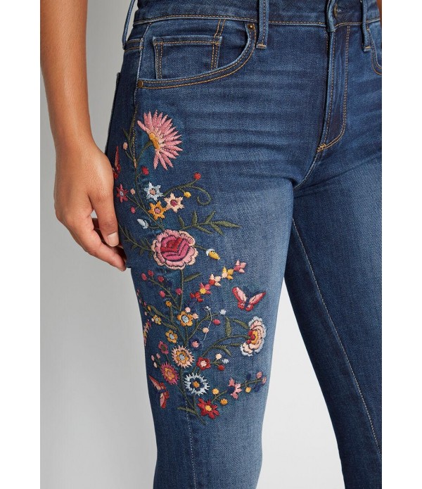 Fantastical Botanical Embroidered Skinny Jeans