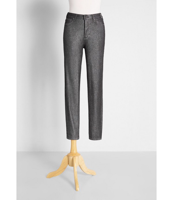 Metal Dipped and Dapper Skinny Jeans in Silver