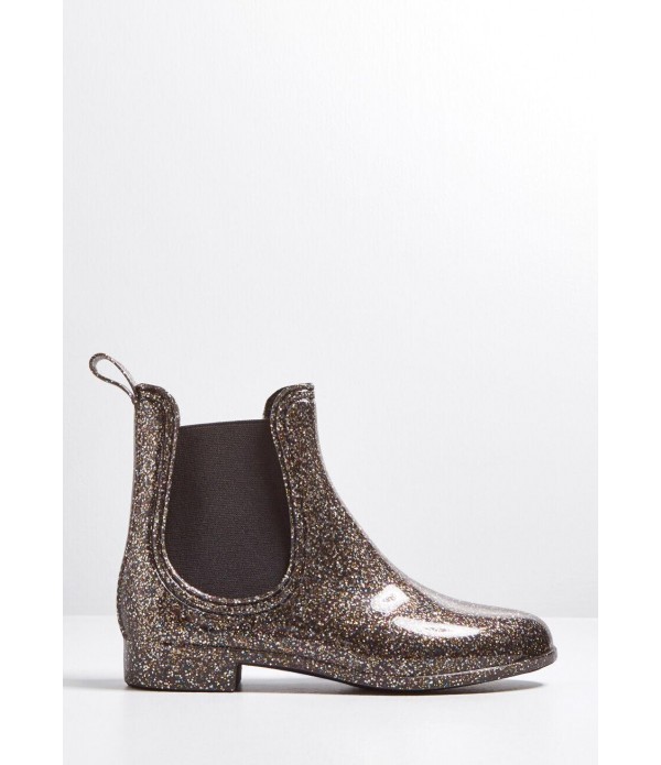 Glitz Raining, Glitz Pouring Rain Boot in Steel