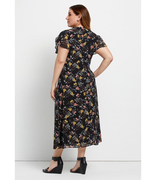 Fluttering Romance Midi Dress - Plus Size