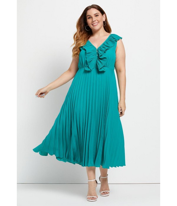 Frills and Thrills Midi Dress - Plus Size