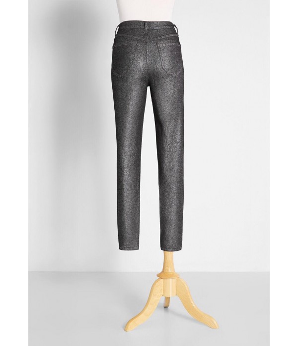 Metal Dipped and Dapper Skinny Jeans in Silver