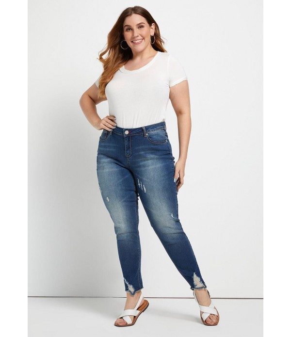 Frequent Fraycation Skinny Jeans - Plus Size