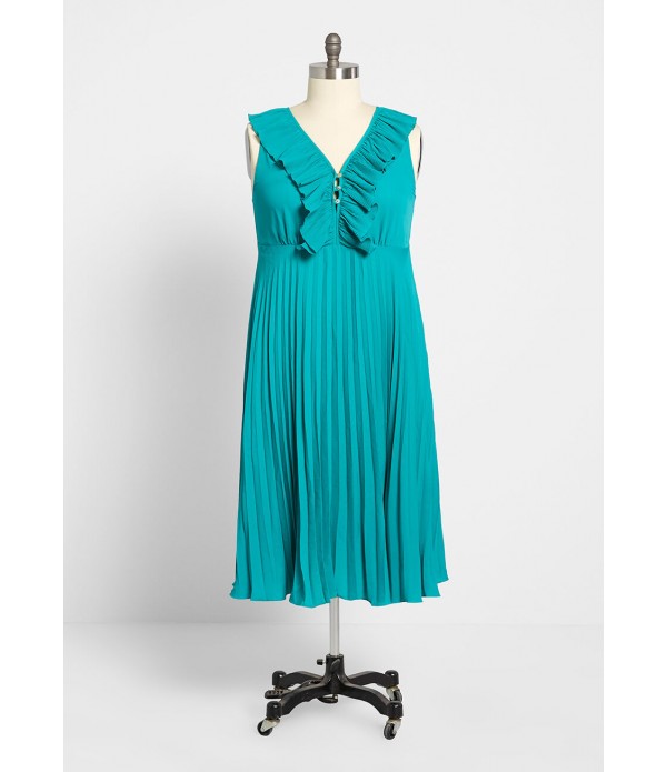 Frills and Thrills Midi Dress - Plus Size