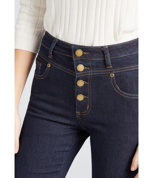 Karaoke Seamstress Buttoned Skinny Jeans - 30 in.