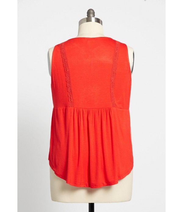 ModCloth x Tea With Lemon Eyelet Bib Tunic - Plus Size