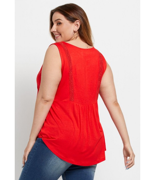 ModCloth x Tea With Lemon Eyelet Bib Tunic - Plus Size